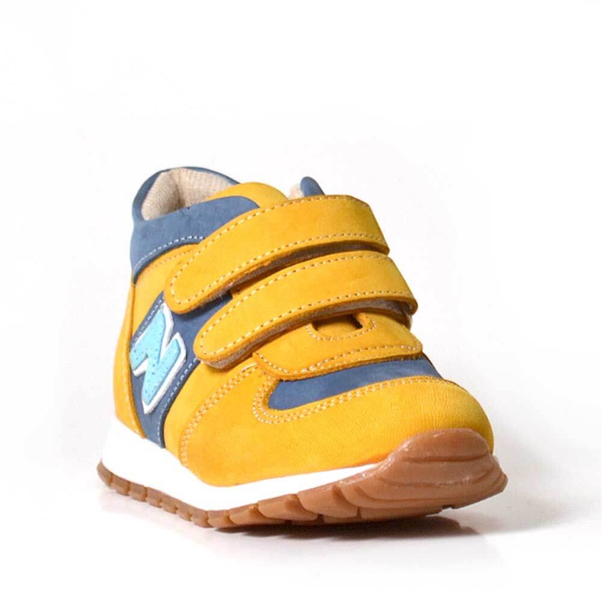 Hafıza fizikçi Şık  Hakiki Deri Sarı Ortopedik Cırtlı Kız Bebek Spor Ayakkabı A460-MS