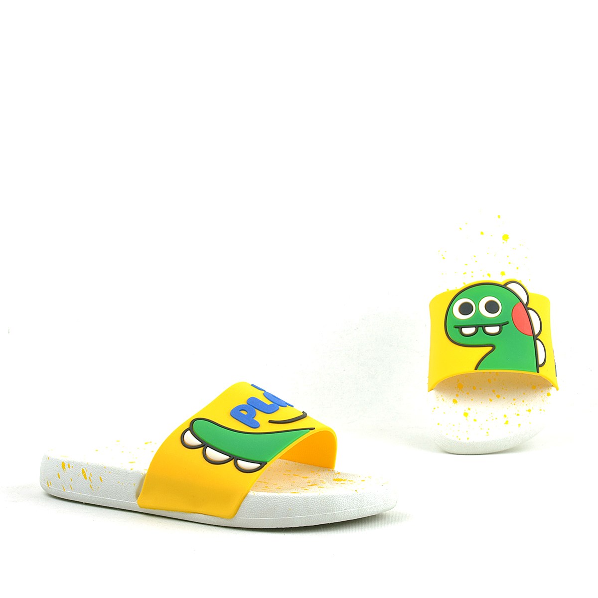 Great lava Booth Yellow Elastic Water Resistant Girl's Slippers