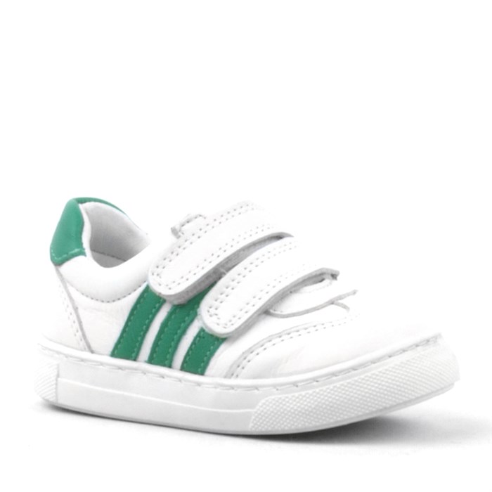 Rakerplus Rakerplus Paw Hakiki Deri Beyaz-Yeşil Cırtlı Bebek Spor Ayakkabı Sneaker