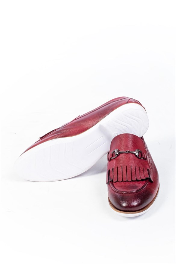 Bordo Hakiki Deri Casuel Erkek Ayakkabı