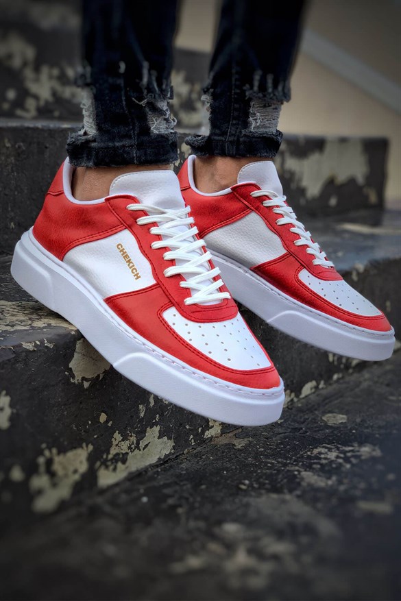 Chekich Sneaker Beyaz Taban Kırmızı Erkek Ayakkabı