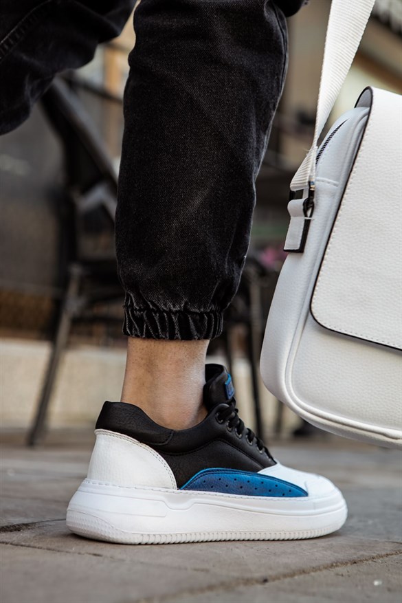 Chekich Beyaz Siyah Mavi Erkek Ayakkabı Sneaker