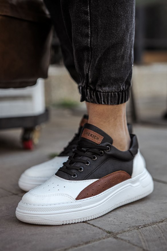 Chekich Siyah Beyaz Taba Erkek Ayakkabı Sneaker