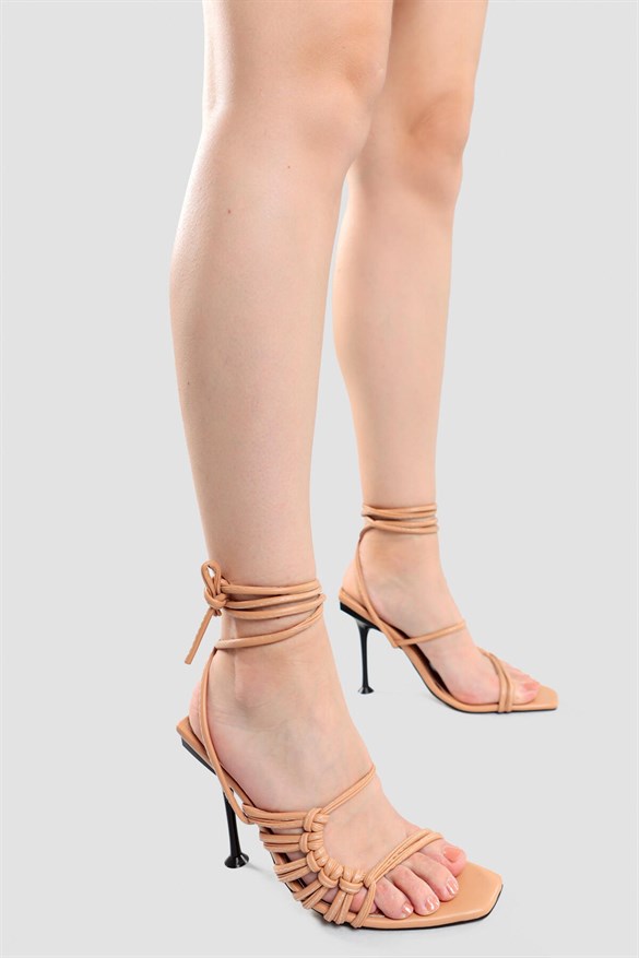 Daria Nud Bilekten Bağlamalı İnce Topuklu Sandalet