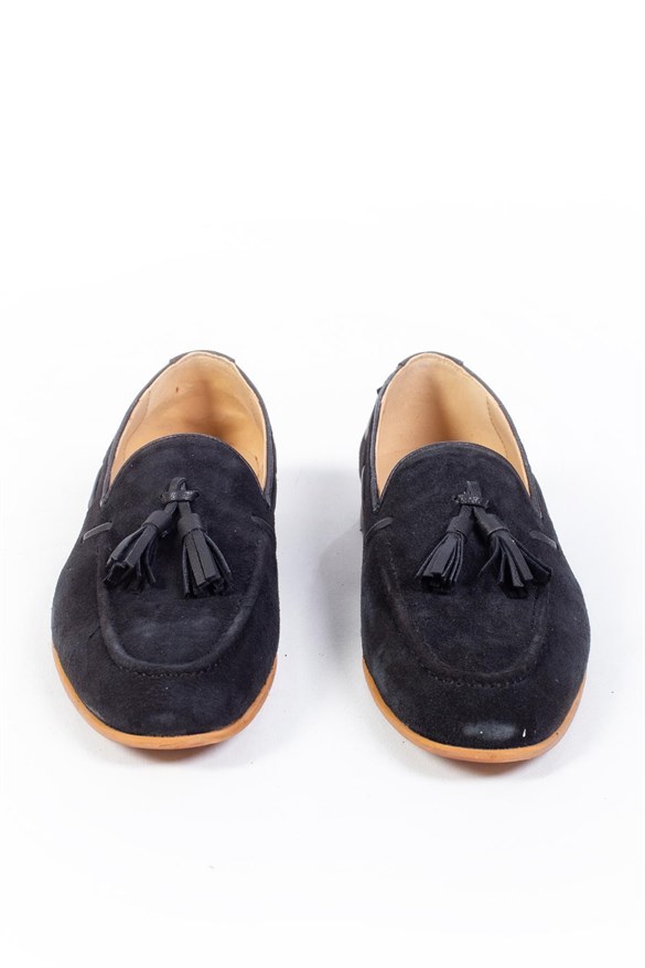 Hakiki Deri Süet Siyah Erkek Klasik Ayakkabı
