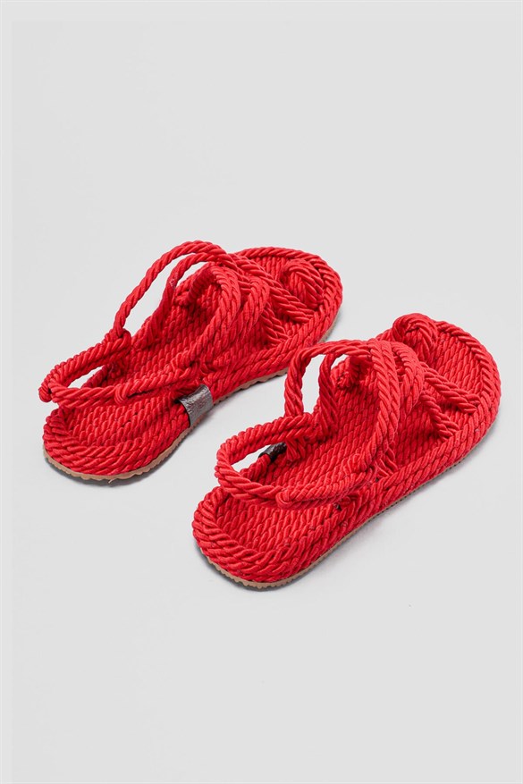 Marlene Kırmızı Çapraz Halat Sandalet