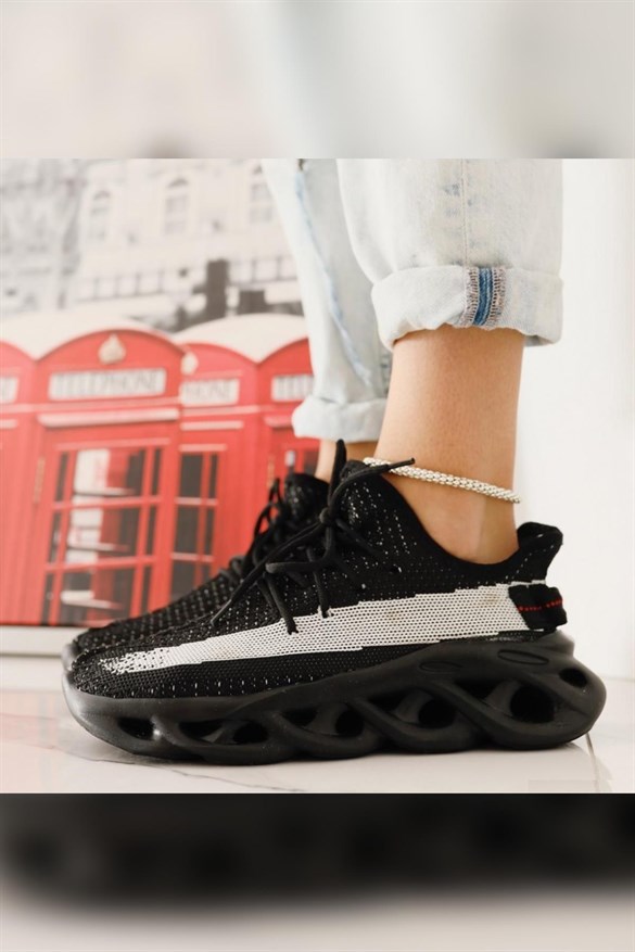 Myah Siyah/Beyaz Fileli Sneakers