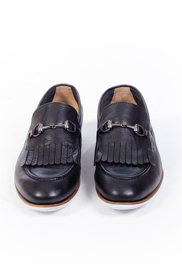 Siyah Hakiki Deri Casuel Erkek Ayakkabı