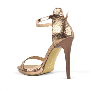 Gold Rose İnce Tek Bant Yüksek Topuklu Kadın Ayakkabı