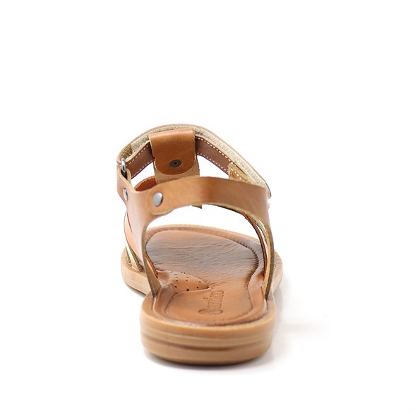 Artico Bellini Hakiki Deri Taba Vaketa Kız Çocuk Sandalet