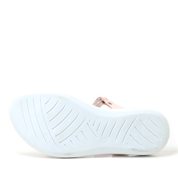 Artico Bellini Hakiki Deri Vaketa Pudra Pembe Kız Çocuk Sandalet