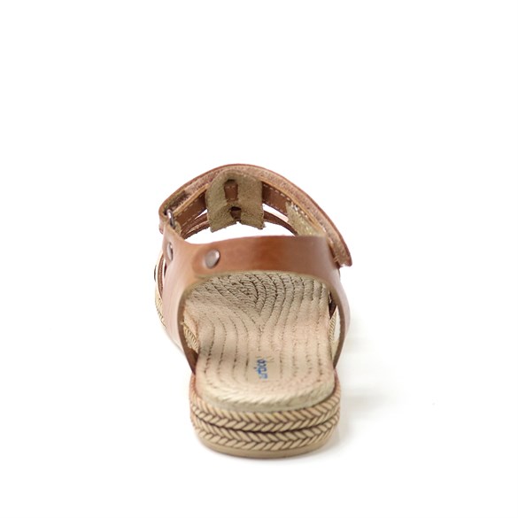 Artico Bellini Vaketa Hakiki Deri Taba Kız Bebek Çocuk Sandalet