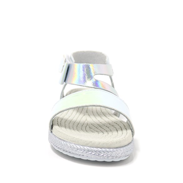 Artico Elenis Hakiki Deri Gümüş Kız Bebek Sandalet