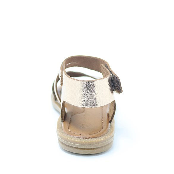 Artico Etoile Hakiki Deri Altın Rengi Vaketa Kız Çocuk Sandalet