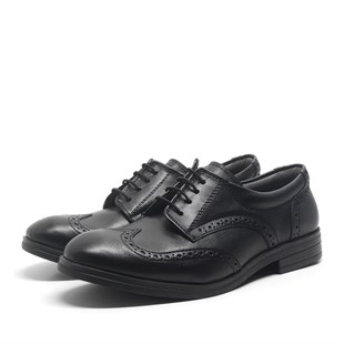 Rakerplus Siyah Mat Bağcıklı Erkek Genç Okul Ayakkabı