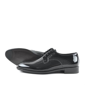 İzderi Hakiki Deri Siyah Rugan Klasik Erkek Ayakkabı - E99-SR