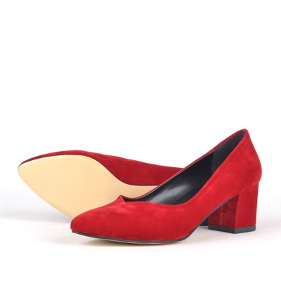 Kırmızı Süet Kadın Topuklu Ayakkabı B2140