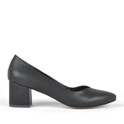 Siyah Kalın Topuklu Kadın Ayakkabı