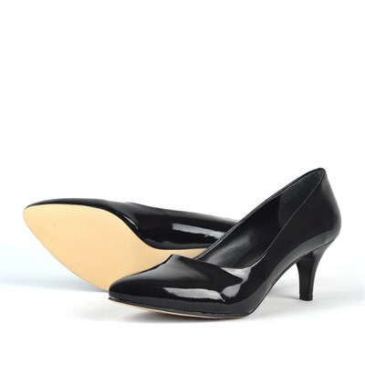 Siyah Rugan Kadın Topuklu Ayakkabı B2130-SR