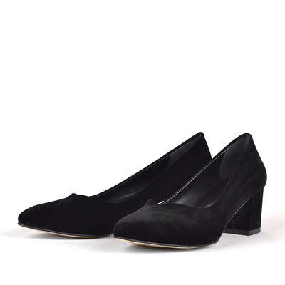 Siyah Süet Kadın Topuklu Ayakkabı B2140