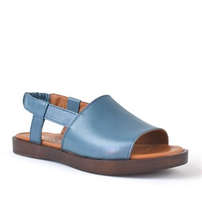 Kadın Terlik & Sandalet Hakiki Deri Mavi Kadın Sandalet KSA132-MA