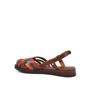 Kadın Terlik & Sandalet Hakiki Deri Renkli Kadın Bodrum Sandalet B818-KTYK