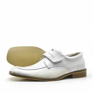 Raker® Barak Beyaz Rugan Cırtlı Klasik Erkek Genç Ayakkabı
