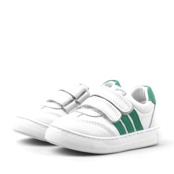 Rakerplus Rakerplus Paw Hakiki Deri Beyaz-Yeşil Cırtlı Bebek Spor Ayakkabı Sneaker