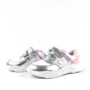 Kız Çocuk Günlük & Spor Ayakkabı Raker® Hakiki Deri Ortopedik Beyaz Kalın Tabanlı Cırtlı Kız Çocuk Spor Ayakkabı R3830-GBP-M