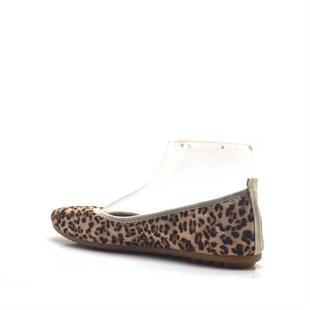 Kadın yazlık leopar desenli ayakkabı babet